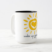 Wakker worden Grateful Tweekleurige Koffiemok (Voorkant links)