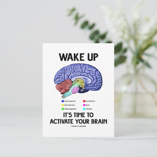 Wakker worden Het is tijd om je brein te activeren Briefkaart (Staand voorkant)