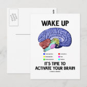 Wakker worden Het is tijd om je brein te activeren Briefkaart (Voorkant / Achterkant)