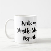 Wakker worden Hustle Sleep Koffiethee-Mok herhalen Koffiemok (Links)