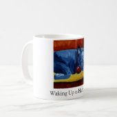 Wakker worden is moeilijk te doen koffiemok (Voorkant links)