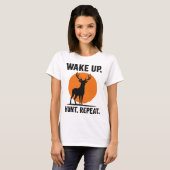 Wakker worden. Jagen. Herhaal. minimalistisch T-sh T-shirt (Voorkant volledig)