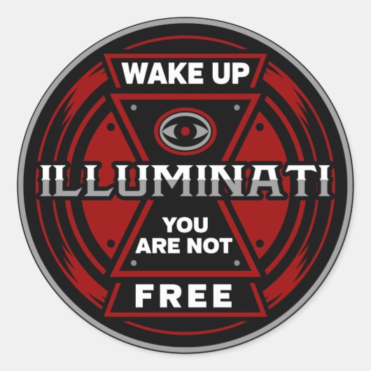 Wakker worden je niet vrij illuminati ronde sticker (Voorkant)