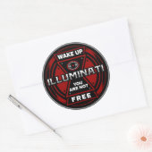 Wakker worden je niet vrij illuminati ronde sticker (Envelop)