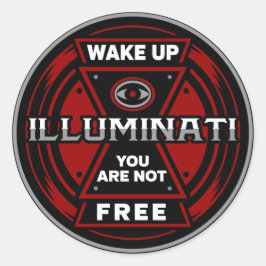 Wakker worden je niet vrij illuminati ronde sticker