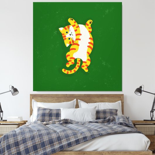Wakker worden Kat Canvas Afdruk (Insitu (Slaapkamer))