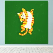 Wakker worden Kat Canvas Afdruk (Insitu (Houten vloer))