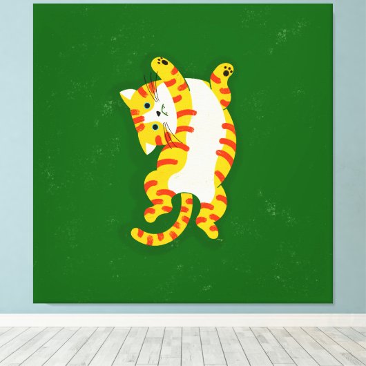 Wakker worden Kat Canvas Afdruk (Insitu (Houten vloer))