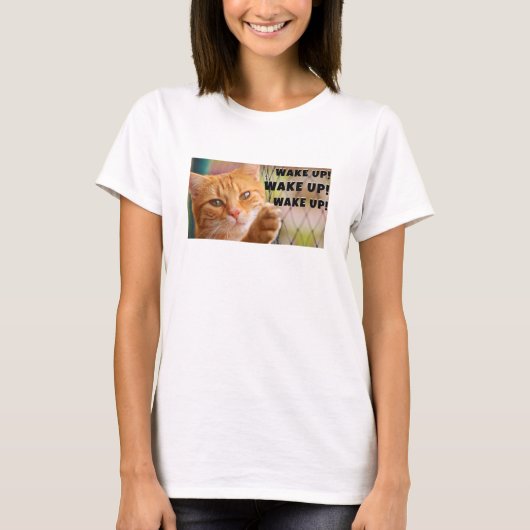Wakker worden! (licht) T-shirt (Voorkant)