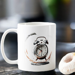 Wakker worden mok met bellende wekker