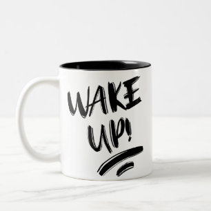 Wakker worden! Mooie ontwerptekst Tweekleurige Koffiemok