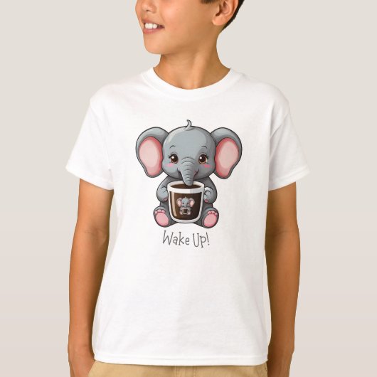 Wakker worden olifant t-shirt (Voorkant)