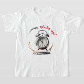 Wakker worden T-shirt met bellende wekker (Laagn)
