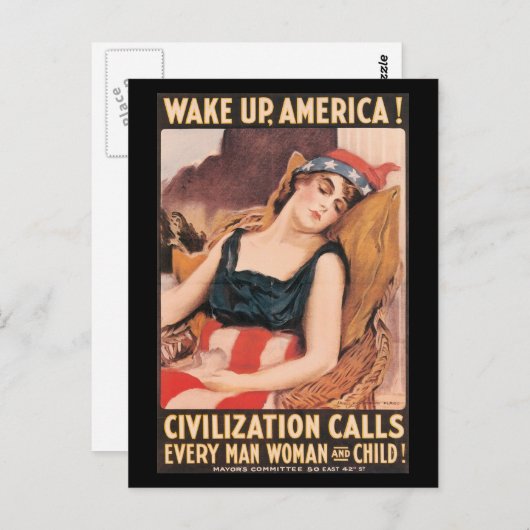 Wakker worden Tweede Wereldoorlog Briefkaart (Voorkant / Achterkant)