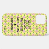 Wakker worden, Walk Dog.. Geluk Gele iPhone Case (Achterkant (horizontaal))