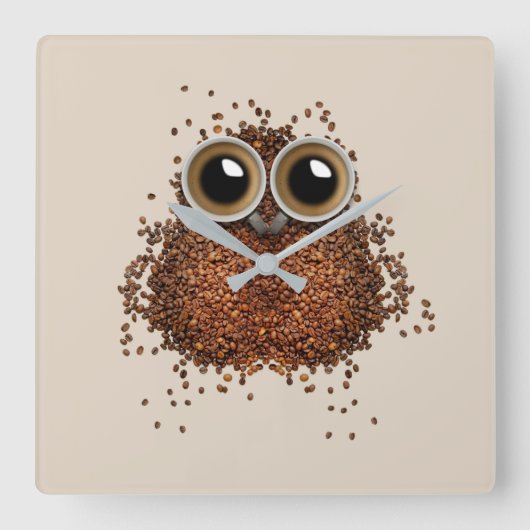 Wakker worden, Wise Owl Vierkante Klok (Voorkant)