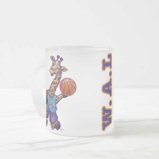 WAL Basketball Matglas Koffiemok (Voorkant links)