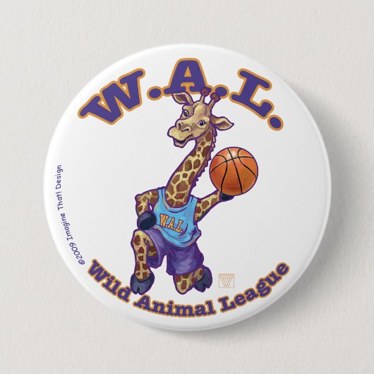 WAL Basketball Ronde Button 7,6 Cm (Voorkant)