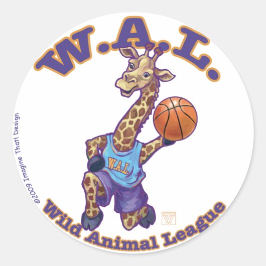 WAL Basketball Ronde Sticker (Voorkant)