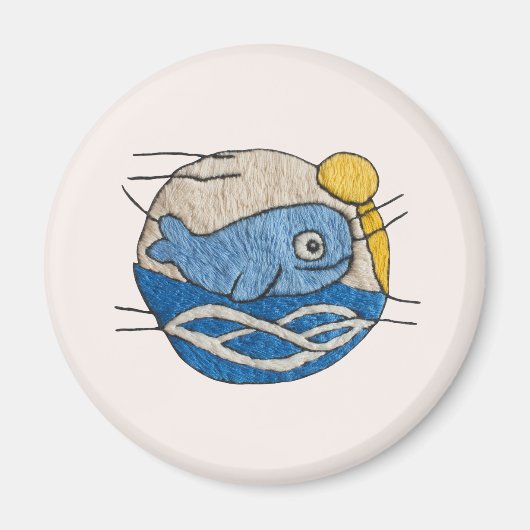 Wal im Stickdesign Magneet (Voorkant)