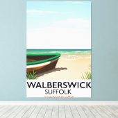 walberswick suffolk vintage poster canvas afdruk (Insitu (Houten vloer))