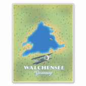 Walchensee meer Duitsland kaart Sticker (Voorkant)