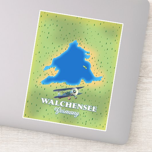 Walchensee meer Duitsland kaart Sticker (Detail)