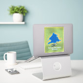 Walchensee meer Duitsland kaart Sticker (Laptop op bureau)