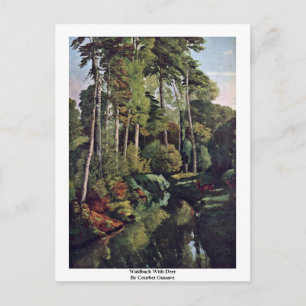 Waldbach met Deer door Courbet Gustave Briefkaart