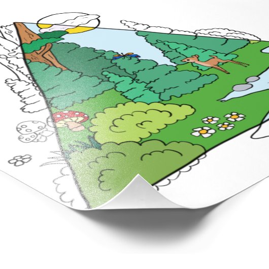 Waldbild Foto Afdruk (Hoek)