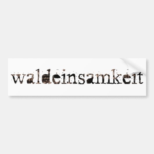 Waldeinsamkeit Bumpersticker (Voorkant)