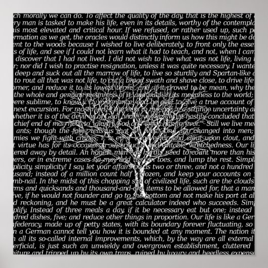 Walden Bossen Black Literary Text Art Print Poster (Voorkant)