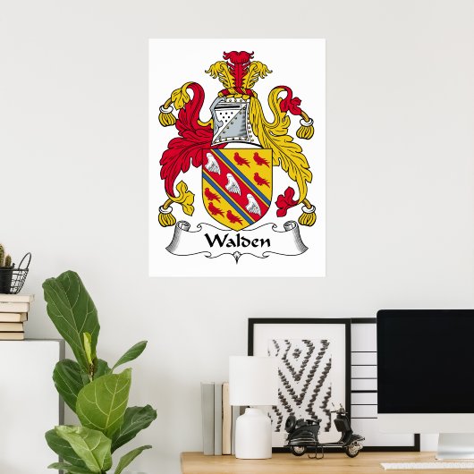 Walden Family Crest Poster (Thuiskantoor)