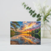 Walden Pond Concord, Massachusetts Sunset Briefkaart (Staand voorkant)