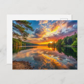 Walden Pond Concord, Massachusetts Sunset Briefkaart (Voorkant / Achterkant)