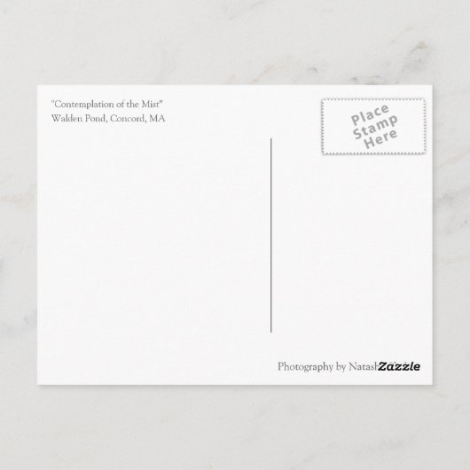 Walden Pond denkbeeldige postkaart (Achterkant)