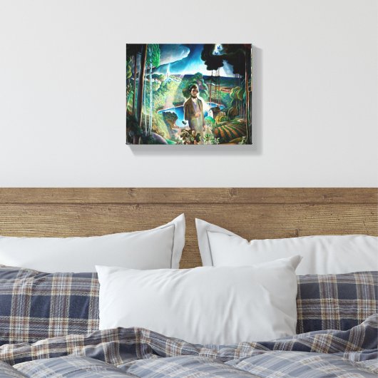 Walden Pond herzien door Newell Convers Wyeth Canvas Afdruk (Insitu (Slaapkamer))