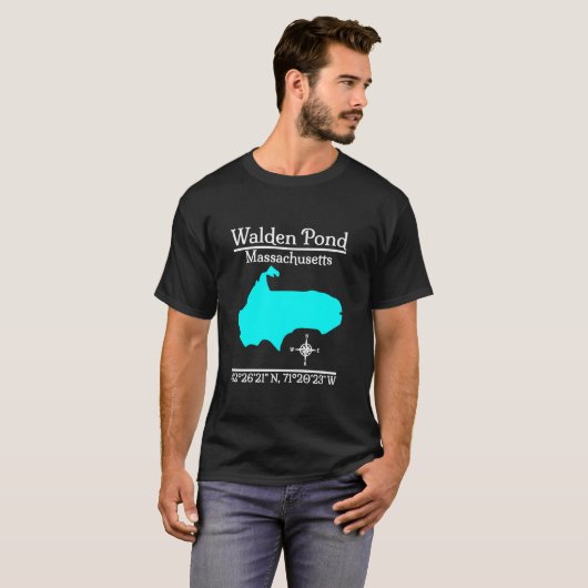 Walden Pond Massachusetts T-Shirt met lange mouwen (Voorkant volledig)