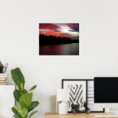 Walden Pond Poster - Deep Red Clouds (Thuiskantoor)