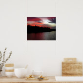 Walden Pond Poster - Deep Red Clouds (Keuken)