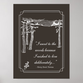 Walden Quote, "Leef bewust" (donker) Poster