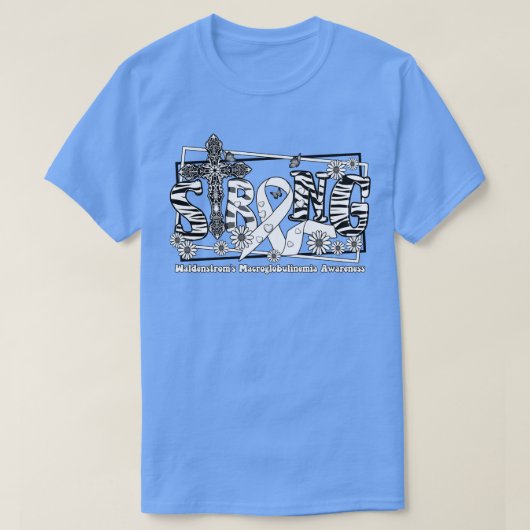 Waldenstromen Macroglobulinemie Bewustzijn kruisri T-shirt (Design voorkant)