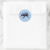 Waldmistkäfer Dor Beetle Blauer Dung Bug T-Shirt Ronde Sticker (Tas)