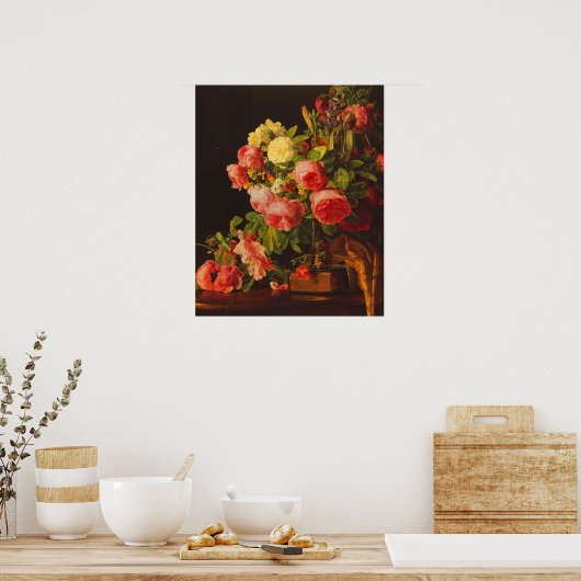 Waldmuller - Nog steeds leven met rozen Poster (Keuken)
