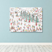Waldo Cartoon Premium Wrapped Canvas (gloss) Afdruk (Insitu (Houten vloer))