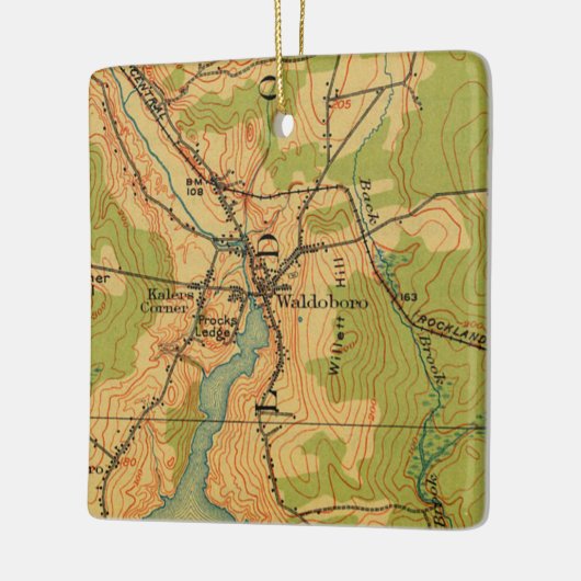 Waldoboro Maine  Map Keramisch Ornament (Links)