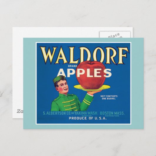 Waldorf Apples  Label Briefkaart (Voorkant / Achterkant)