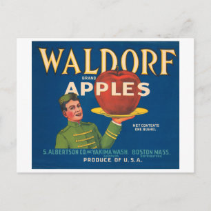 Waldorf Brand Apples Crate Label Briefkaart