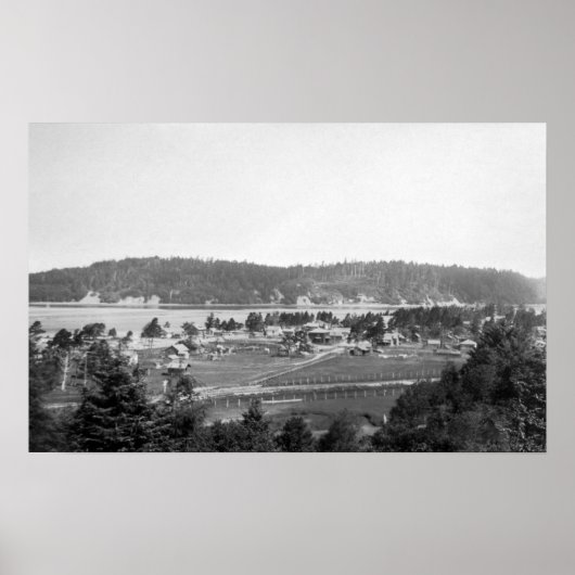 Waldport, Uitzicht van de stad Oregon, noordwaarts Poster (Voorkant)