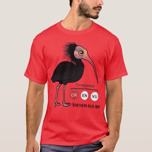 Waldrapp bedreigde vogelvriend t-shirt (Voorkant)